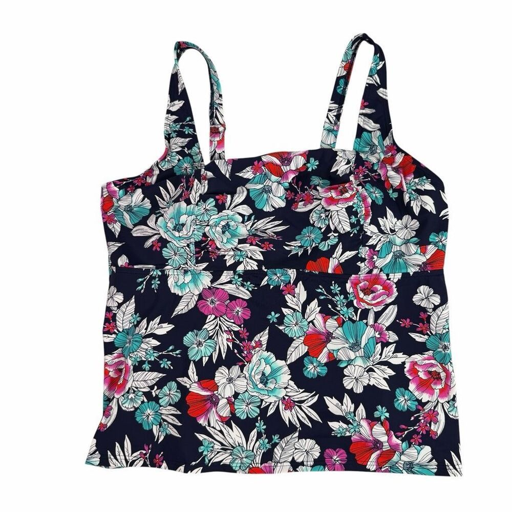 Lands End 20W Masectomy Floral Tankini Top